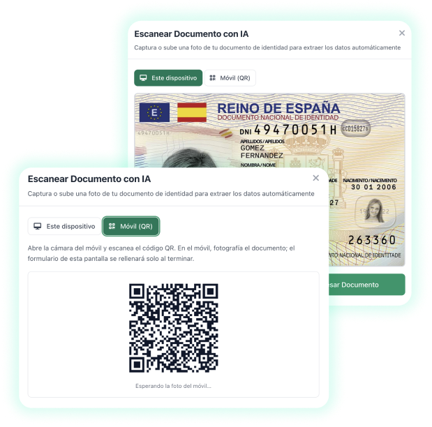 Interfície: identificació verificada i botó per continuar al check-in
